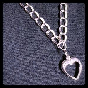 Sterling Silver Charm Bracelet W/Heart